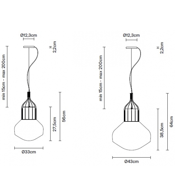 Aérostat F27 Fabbian Suspension Lamp