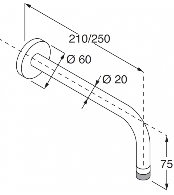 Minimal Boffi Wandauslauf für Waschtisch