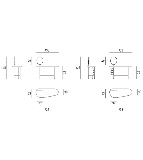 Pebble Vanity Living Divani Escritorio
