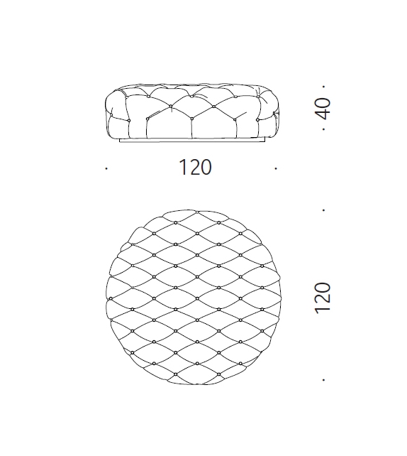 DePadova Pouf Capitonné