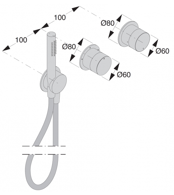 Eclipse Boffi Wand-Unterputzarmatur für Dusche/Badewanne