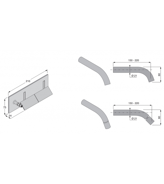 Wings Boffi Wand-Unterputzarmatur für Waschbecken/Bidet