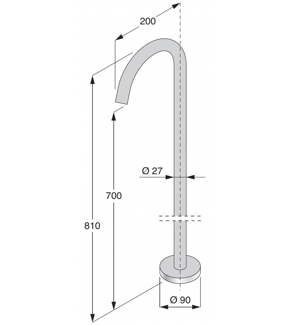 Wings Boffi Floor Standing Bathtub Spout