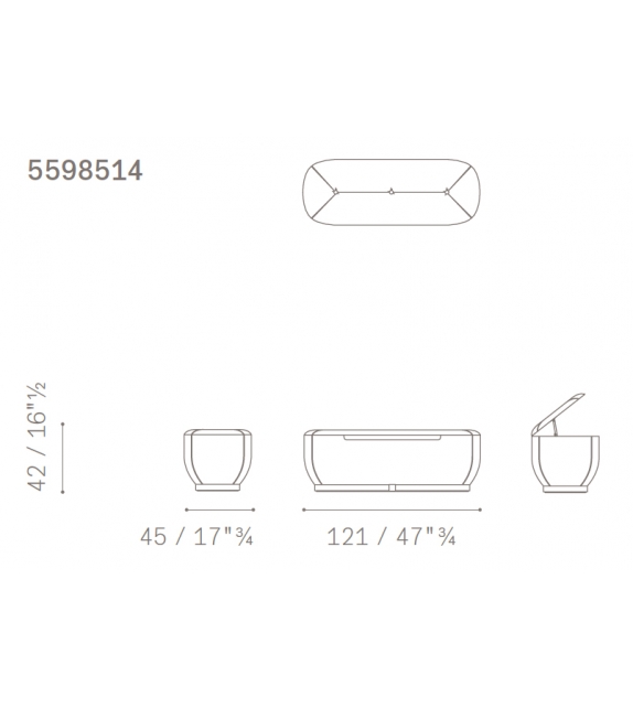 Leplì Poltrona Frau Pouf avec Conteneur