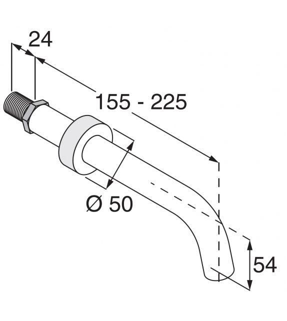 Liquid Boffi Auslauf für Wand-Badewanne/Waschbecken