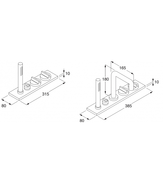 Liquid Boffi Edge Bathtub Tap Group