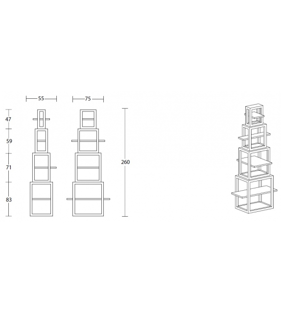 La Torre dei Trampolini Lithea Bücherregal