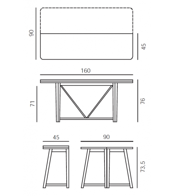 Gray 51 Gervasoni Table / Console