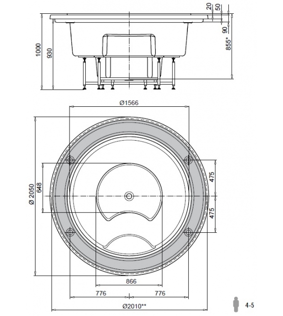 MySpa 0F210 Glass1989 Spa con desbordamiento