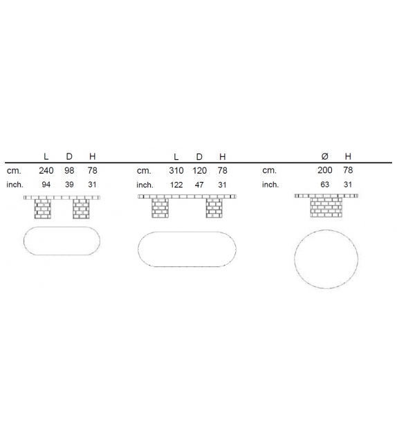 Brique T Table Emmemobili