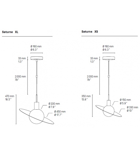Saturne CVL Luminaires Lampada a Sospensione