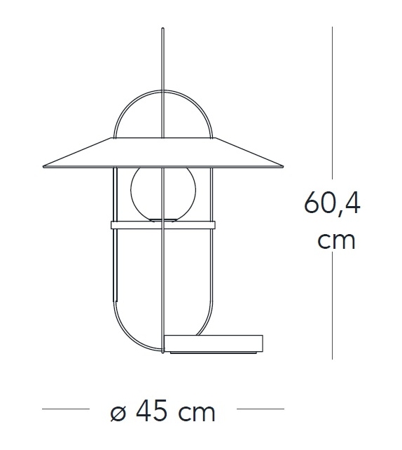 Setareh High Fontana Arte Table Lamp