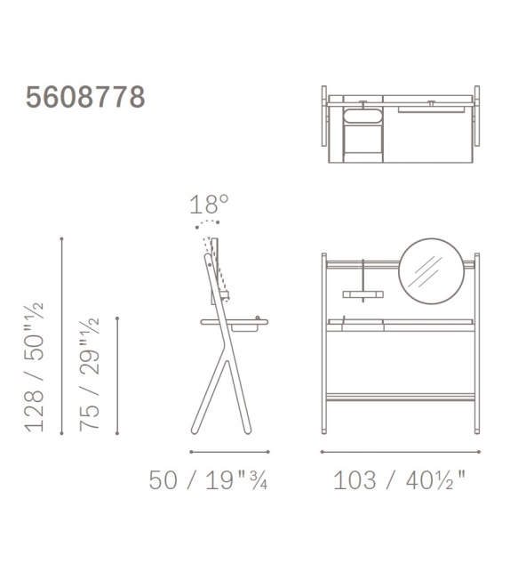 Ready for shipping - Ren Poltrona Frau Dressing Table