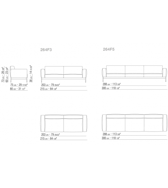 Flexform Romeo Compact Sofa