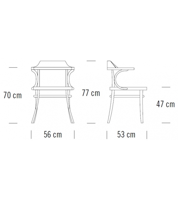 233 P Thonet Sedia Imbottita
