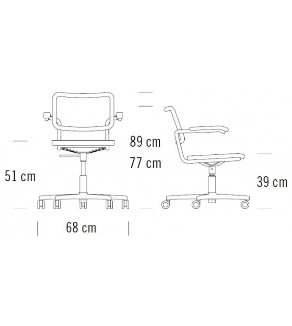 S 64 NDR Thonet Fauteuil Pivotant