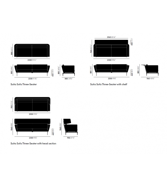 Suita Vitra 3 Sitzer Sofa