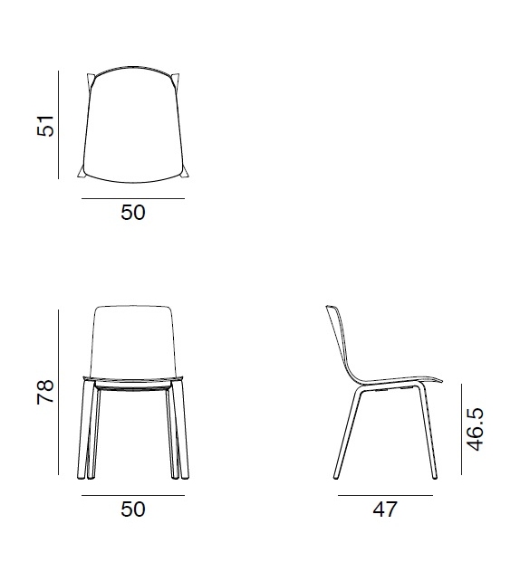 Aava Arper Chaise En Bois Avec Revêtement Antérieur