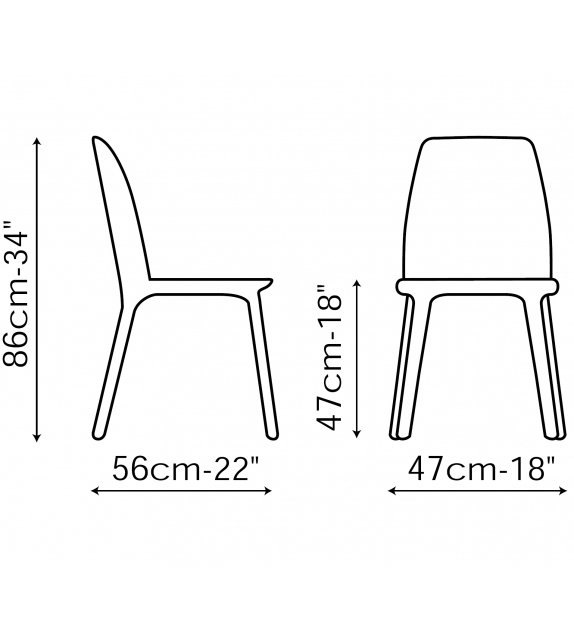 Flute Bonaldo Padded Chair