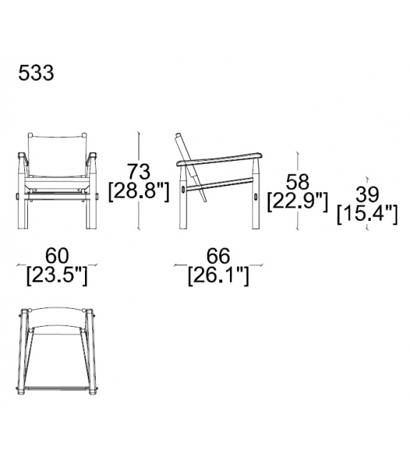 Prêt pour l'expédition - Doron Hotel Outdoor Cassina Fauteuil