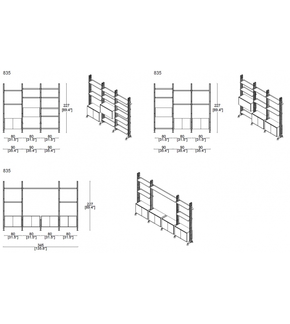 835 Infinito Cassina Bookcase