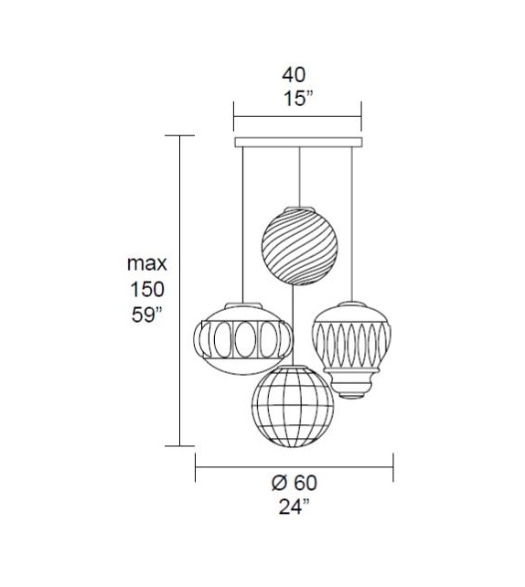 Arabesque 6987/4 MMLampadari Suspension Lamp