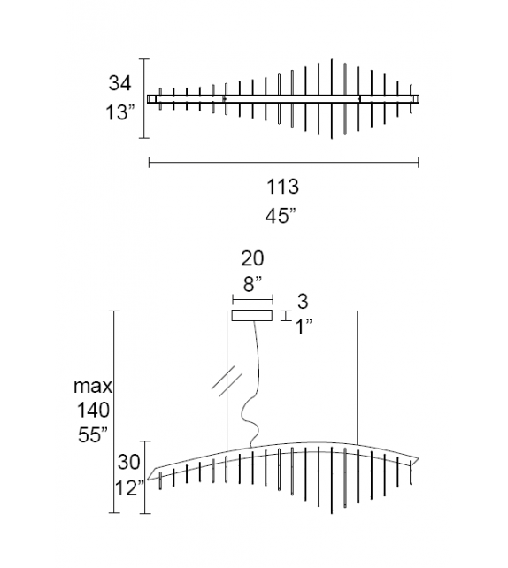 Whale 7378/1 MMLampadari Lámpara de Suspensión