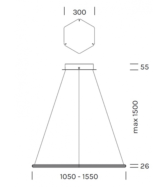 Poly Esagono Olev Suspension Lamp