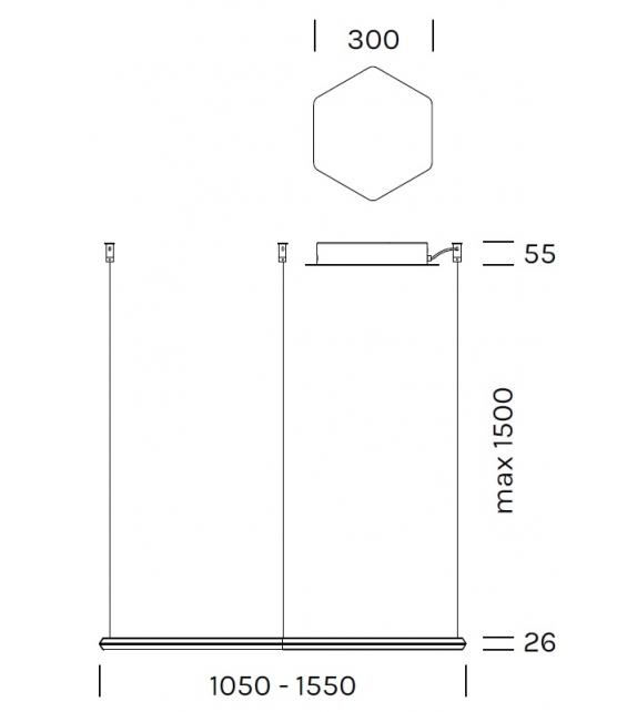 Poly Esagono Olev Suspension Lamp