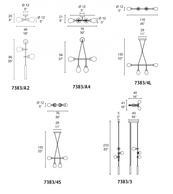Zoe 7383 MMLampadari Pendant Lamp