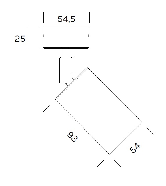 Cylinder Spot Olev Wall/Ceiling Lamp