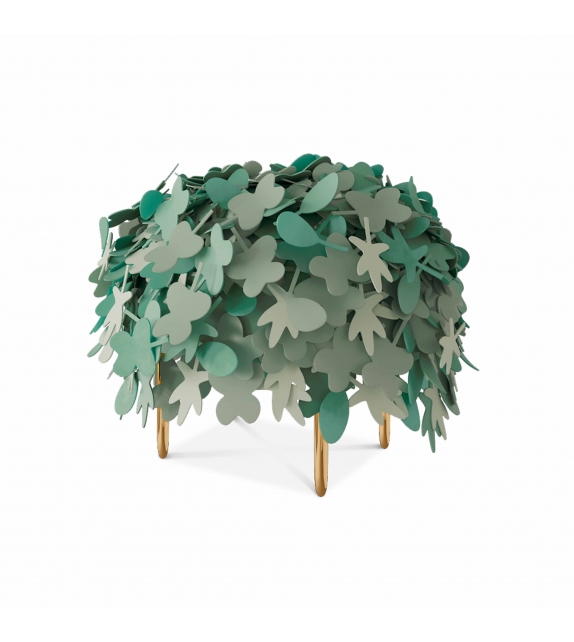 Leaf Scarlet Splendour Pouffe