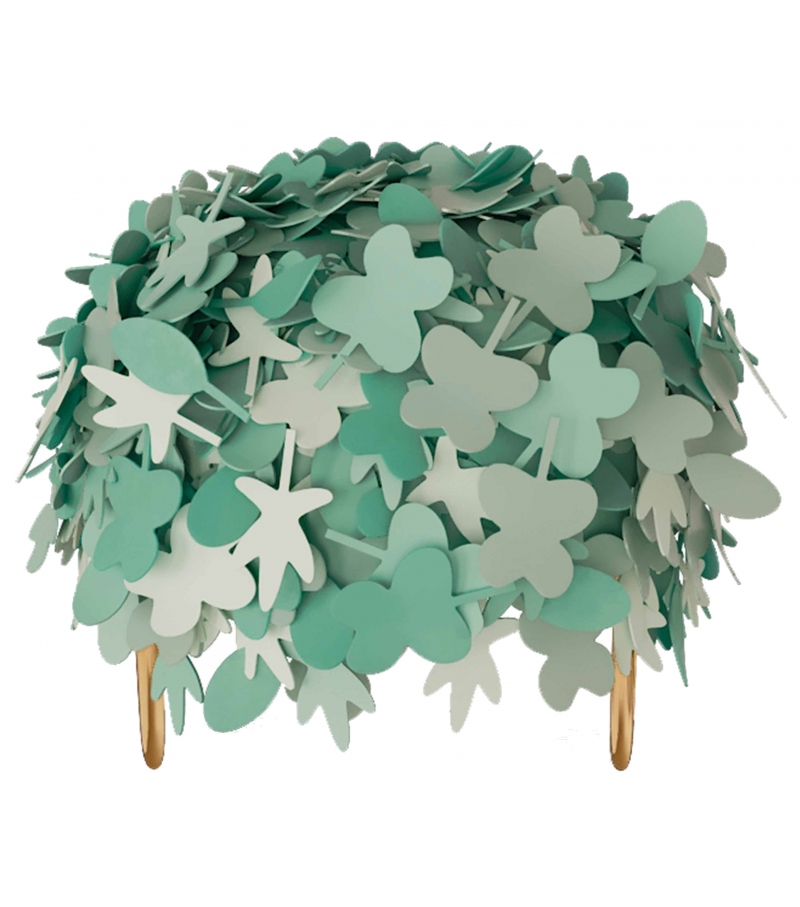 Leaf Scarlet Splendour Pouffe