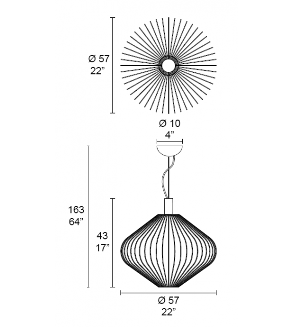 Fili D007/1 01 MMLampadari Lampada a Sospensione