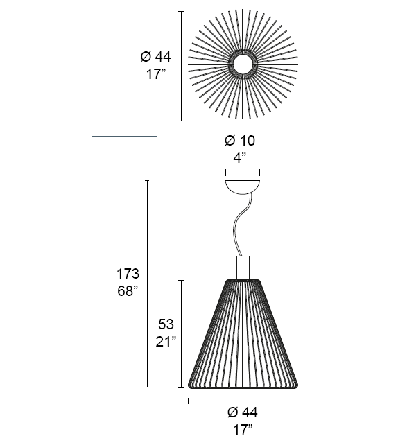 Fili D008/1 01 MMLampadari Lampada a Sospensione