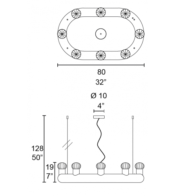Kingdom 7376/8 MMLampadari Suspension Lamp