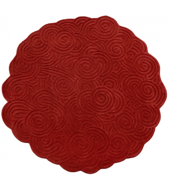 Round Scarlet Splendour Teppich