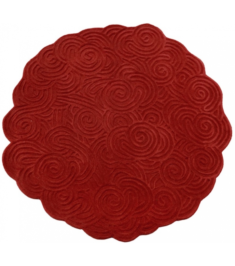 Round Scarlet Splendour Alfombra