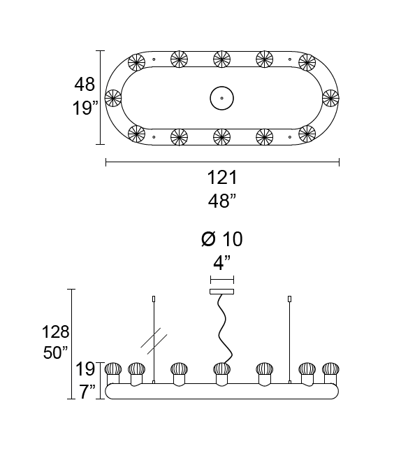 Kingdom 7376/12 MMLampadari Lampada a Sospensione
