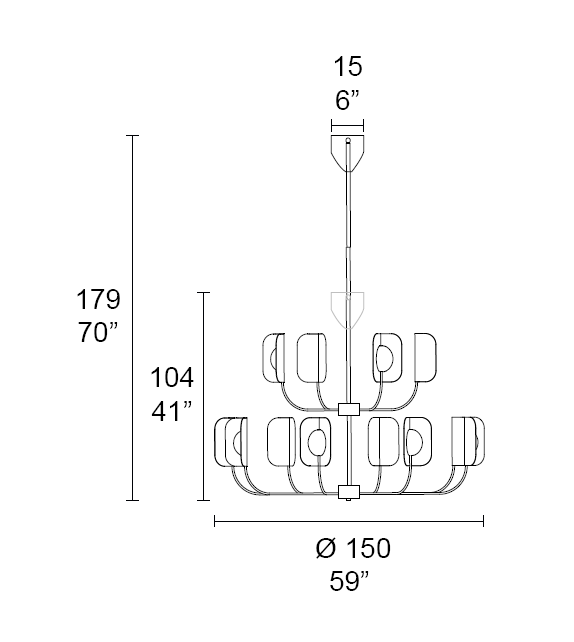 Leaf  7208/12 MMLampadari Suspension Lamp