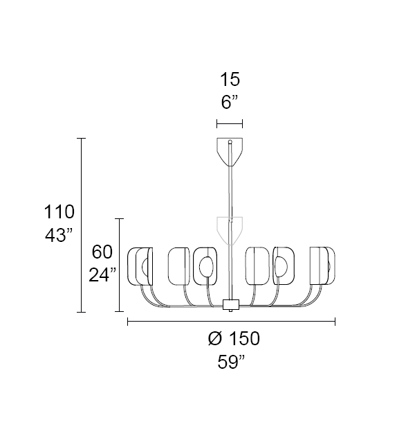 Leaf  7208/8 MMLampadari Suspension Lamp