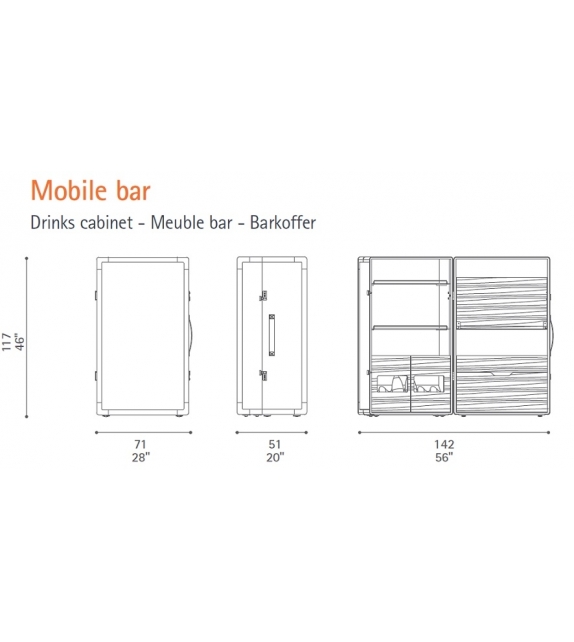 Isidoro Poltrona Frau Meuble Bar