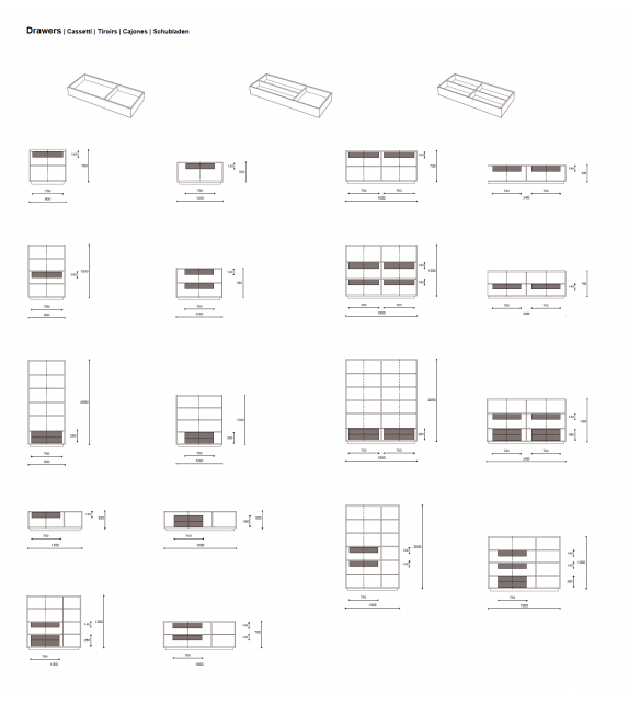 Riquadro Henry Glass Modulares Sideboard