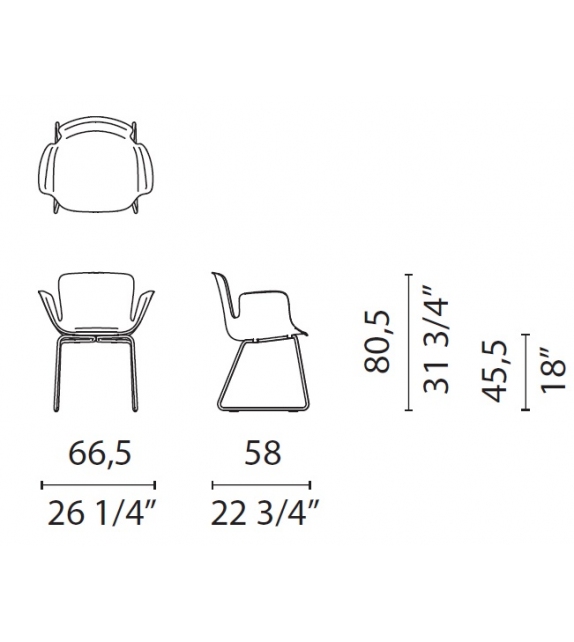 Juli Plastic Cappellini Sillón con Base de Trineo