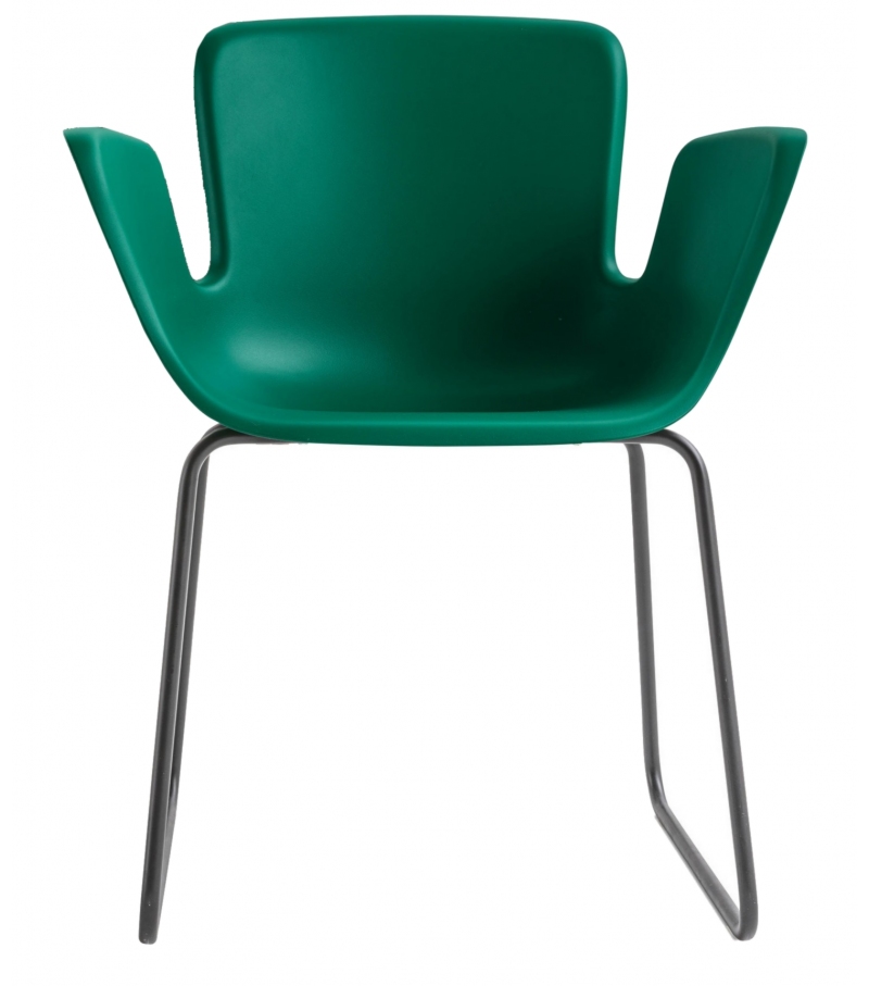 Juli Plastic Cappellini Petit Fauteuil avec Base de Traîneau