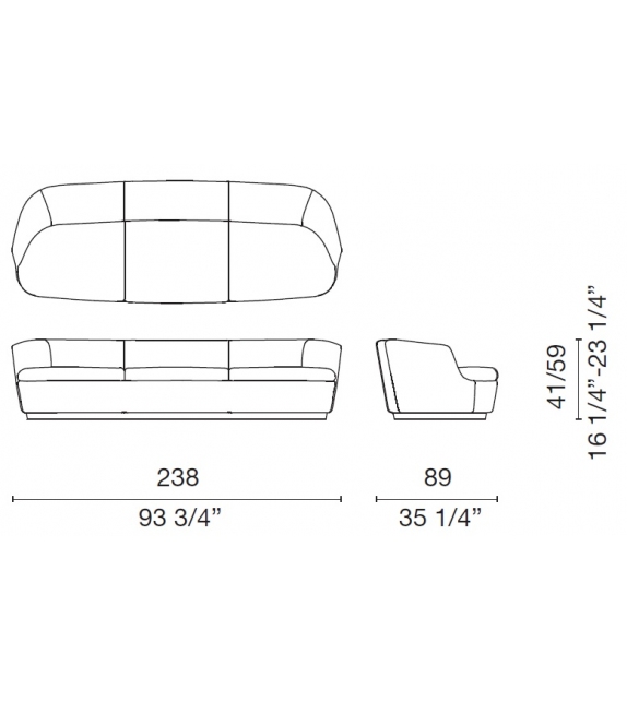 Orla 3-Sitzer-Sofa Cappellini