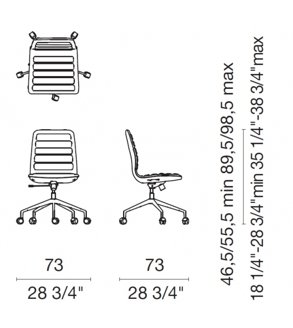 Lotus (Low) Stuhl Auf Rädern Cappellini