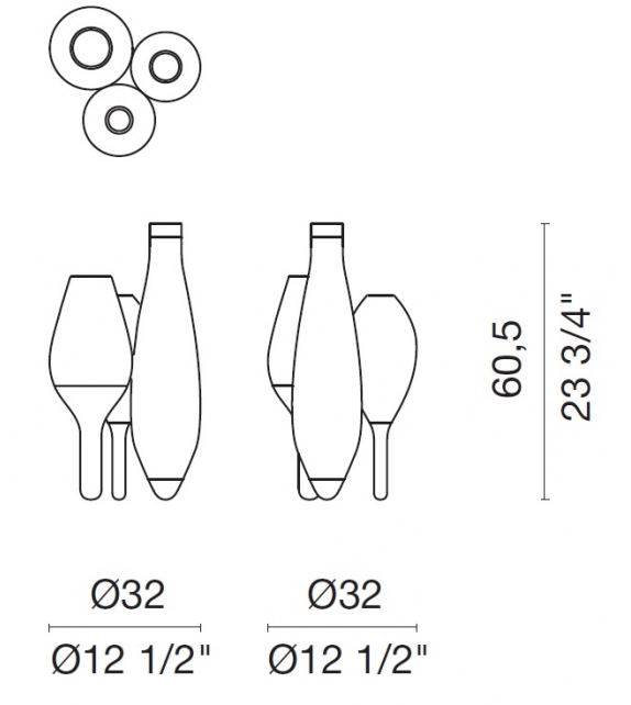 3 Vases Cappellini Jarrón
