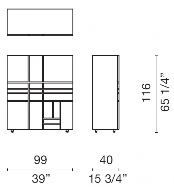 Homage to Mondrian 1 Cappellini Meuble de Rangement