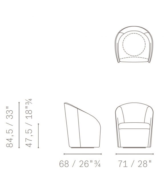 Intervista 360° Poltrona Frau Fauteuil